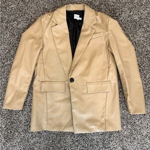 Princess Polly Tan Faux Leather Blazer